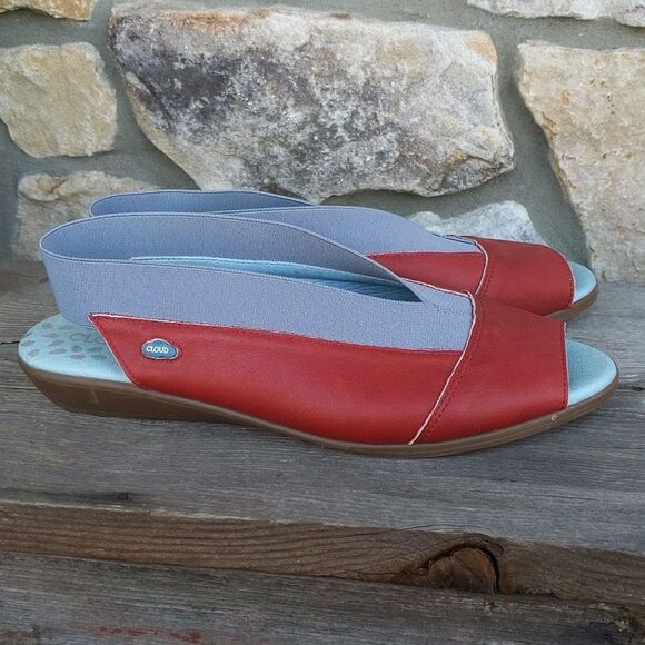 Cloud Footwear CALIBER Leather Sandal Slingback Size 8 - 8.5 Peep Toe co… - Picture 2 of 15